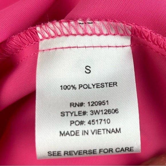 Olive & Oak Spaghetti Strap Peplum Babydoll V-neck Blouse in Aruba Pink Sz S NWT - Picture 4 of 5